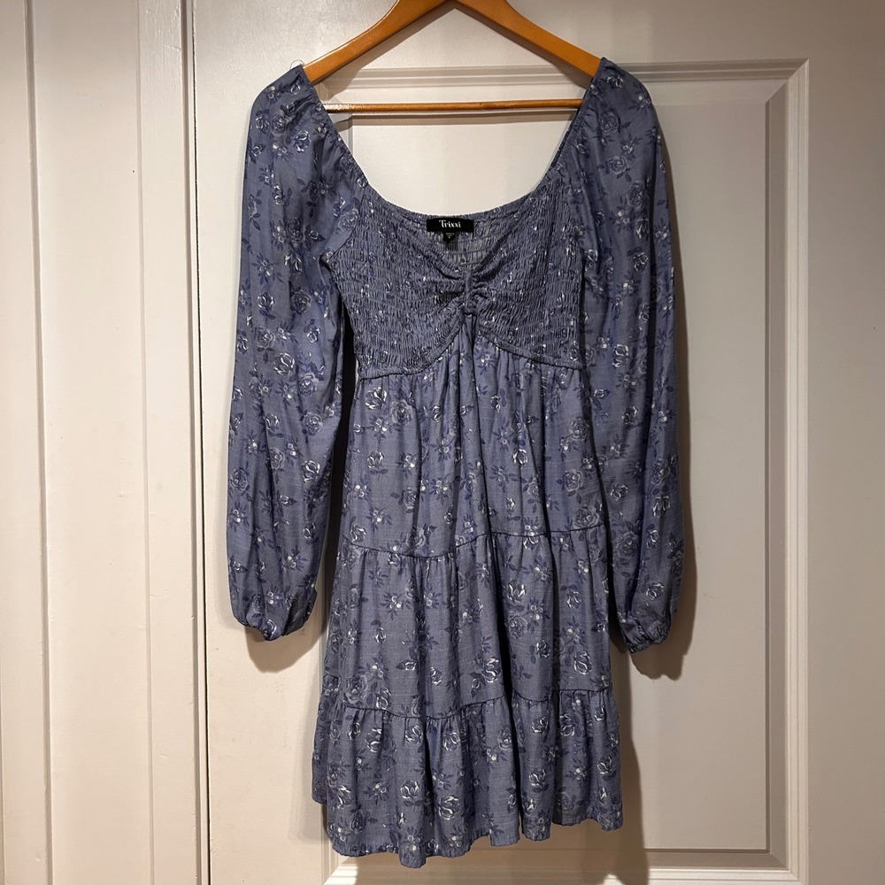 Trixxi Babydoll Milkmaid Tiered Fairy Dress‎ Women's Small Romantic Renaissance